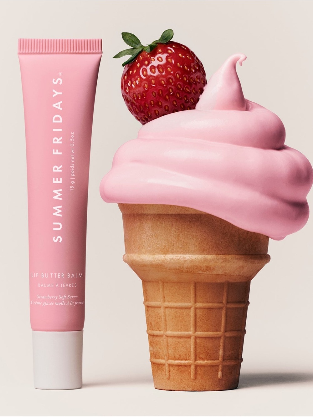 Summer Fridays Lip Butter Balm Strawberry Soft Serve brand new